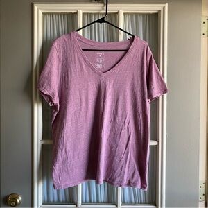 Sonoma Light Purple Relaxed Short Sleeve Vneck T-Shirt
